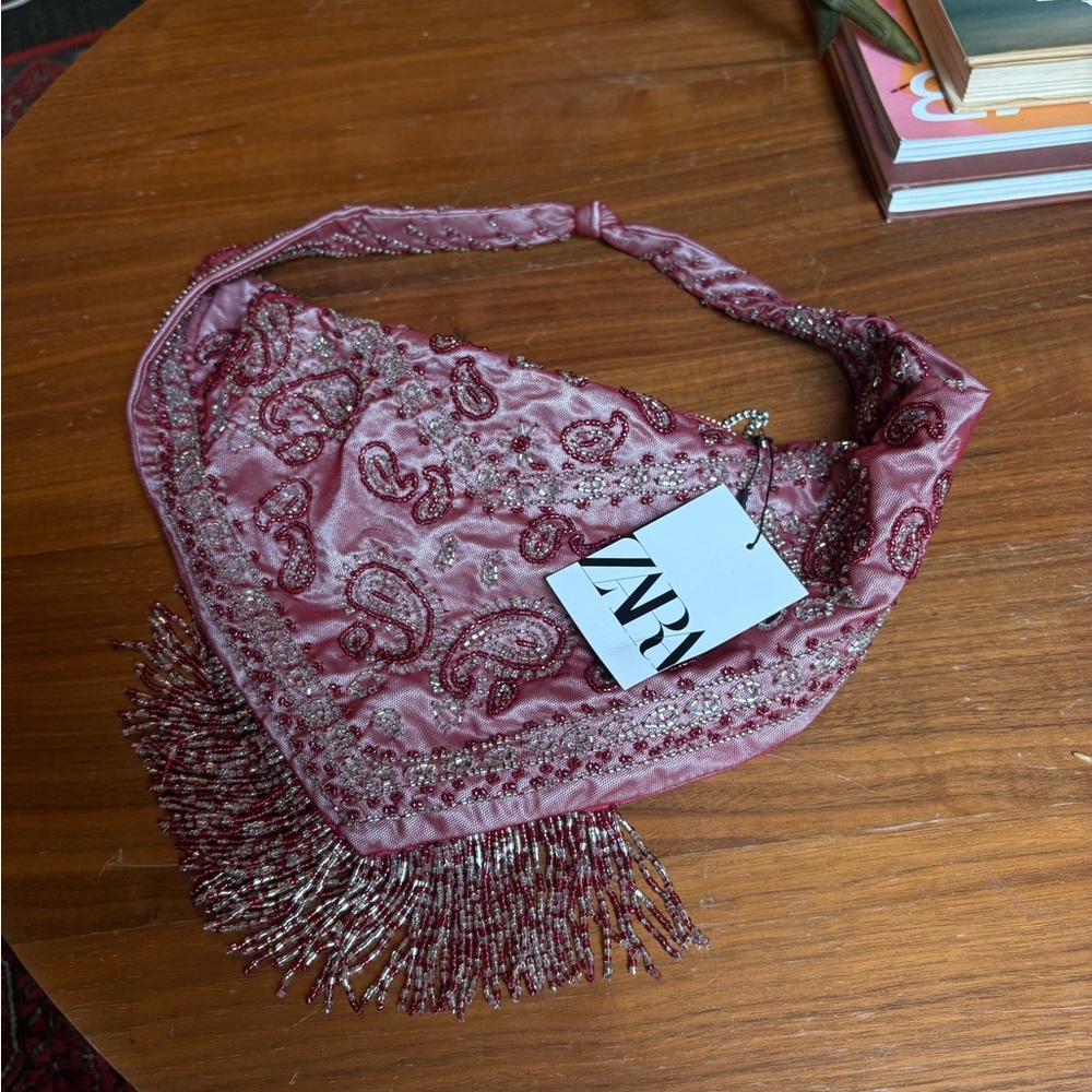 Zara Beaded Bandana Print Women's Bag - Picture 6 of 7